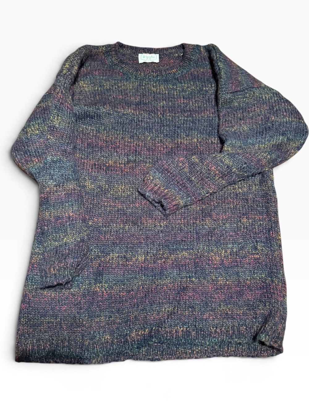 Vintage United Colors of Benetton Multitone Crewneck Sweater L